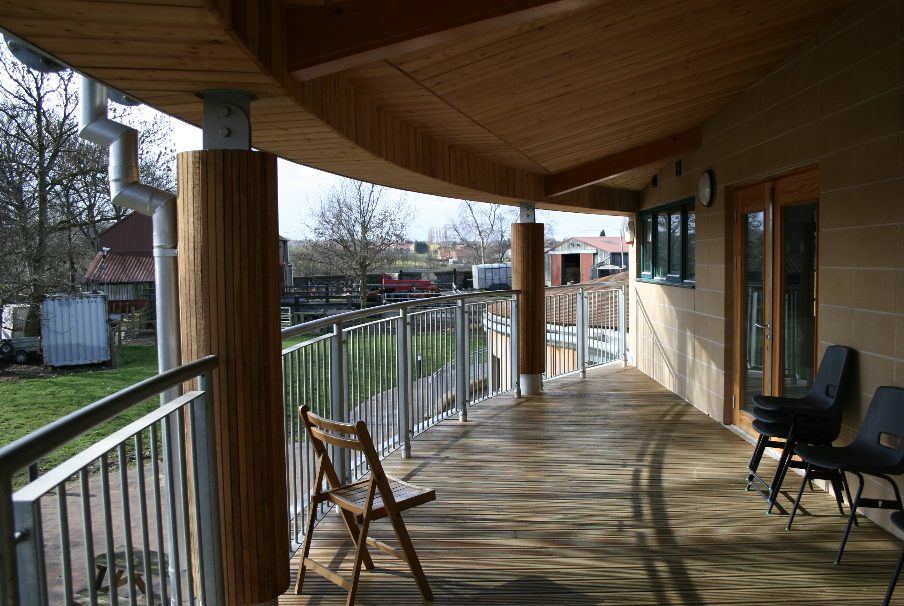 Terrace of Rural Crafts Building at Camphill Community Trust Spawforths planners architects