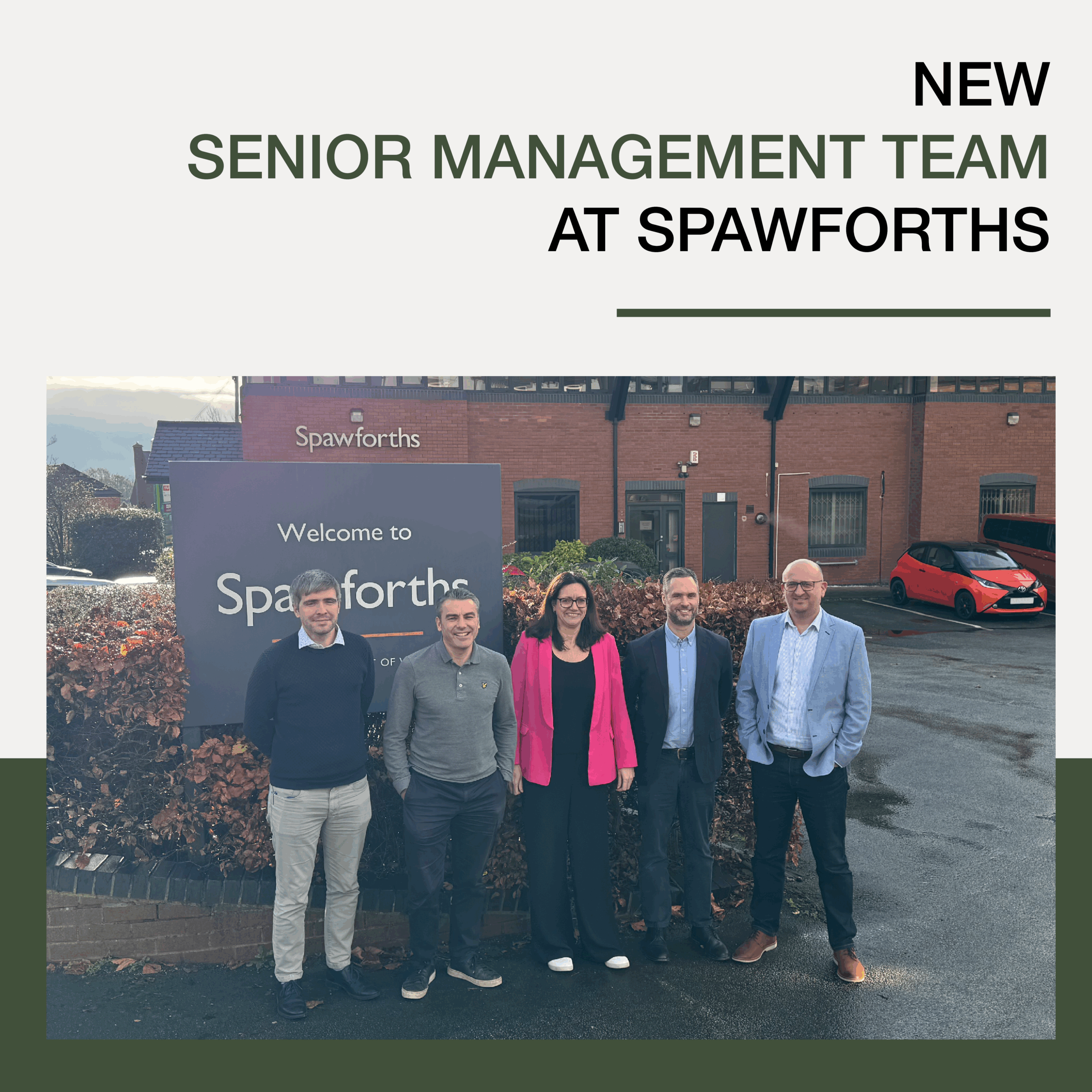 New senior management team, from left to right: Daniel Kinghorn, Gavin Winter, Jenny Ray, Stephen Courcier and Simon Brook